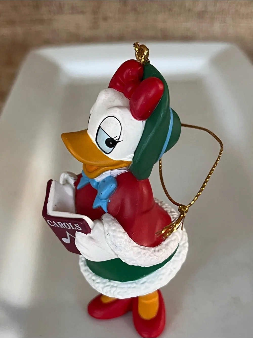 Daisy Duck Holiday Bird Ornament — Red & Green New